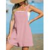 imageCUPSHE Womens Rompers Sleeveless Square Neck Jumpsuits Wide Leg Bib Overall with Pockets Outfit Casual BeachPink