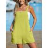 imageCUPSHE Womens Rompers Sleeveless Square Neck Jumpsuits Wide Leg Bib Overall with Pockets Outfit Casual BeachYellow