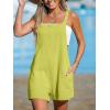 imageCUPSHE Womens Rompers Sleeveless Square Neck Jumpsuits Wide Leg Bib Overall with Pockets Outfit Casual BeachYellow