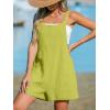 imageCUPSHE Womens Rompers Sleeveless Square Neck Jumpsuits Wide Leg Bib Overall with Pockets Outfit Casual BeachYellow