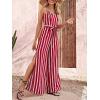 imageCUPSHE Womens Stripes Sleeveless Wide Leg Jumpsuit Tie Front Long Pants Rompers Overall OutfitRed