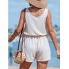 imageCUPSHE Womens Summer Casual Sleeveless Romper Overalls Shorts One Piece Jumpsuit with Pockets Beach Cover Up Vacation Summer Outfits 2025