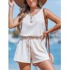 imageCUPSHE Womens Summer Casual Sleeveless Romper Overalls Shorts One Piece Jumpsuit with Pockets Beach Cover Up Vacation Summer Outfits 2025