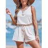 imageCUPSHE Womens Summer Casual Sleeveless Romper Overalls Shorts One Piece Jumpsuit with Pockets Beach Cover Up Vacation Summer Outfits 2025