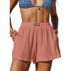 imageCUPSHE Womens Casual Shorts Cotton High Rise Beach Cover Ups Summer Shorts with PocketsPink