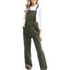 imageCUPSHE Womens Corduroy Fall Overall Jumpsuits Self Tie Strap Slanted Front Pockets Side Buttons Wide Leg Casual RompersOlive