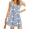 imageCUPSHE Womens Floral Ruffle Romper Wide Leg Jumpsuits Sleeveless Overall Beach OutfitWhite