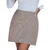 imageCUPSHE Womens Plaid High Waist Bodycon Pencil Mini SkirtBrown