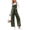imageCUPSHE Womens Romper Square Neck Sleeveless Jumpsuits Casual Loose Front Pleated Wide Leg OutfitGreen