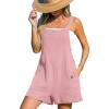 imageCUPSHE Womens Rompers Sleeveless Square Neck Jumpsuits Wide Leg Bib Overall with Pockets Outfit Casual BeachPink