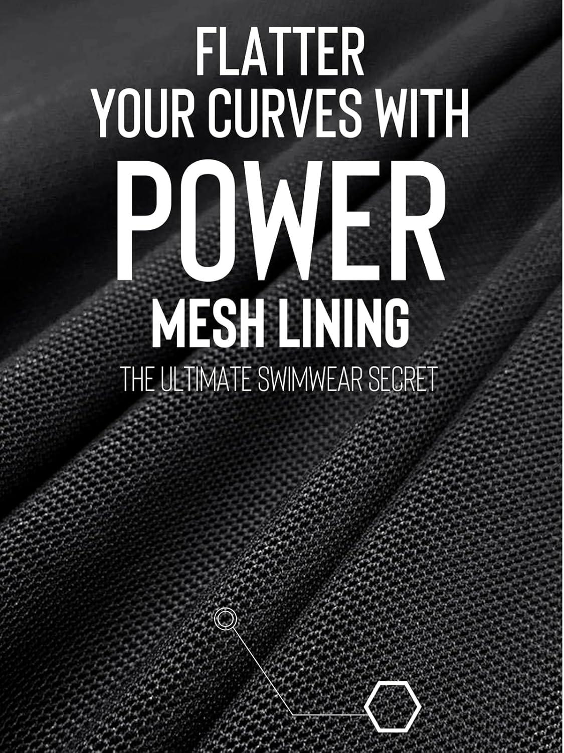 imageCUPSHE Womens One Piece Swimsuit Bathing Suit Tummy Control Plunging Neck Wrapped Ruched Mesh Adjustable StrapsBlack