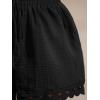 imageCUPSHE Women Swim Cover Up Shorts 100 Cotton Casual Beach Shorts with Side PocketsBlack