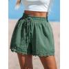imageCUPSHE Women Swim Cover Up Shorts 100 Cotton Casual Beach Shorts with Side PocketsDark Green