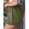 imageCUPSHE Women Swim Cover Up Shorts 100 Cotton Casual Beach Shorts with Side PocketsDark Grey Green
