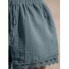 imageCUPSHE Women Swim Cover Up Shorts 100 Cotton Casual Beach Shorts with Side PocketsLight Blue