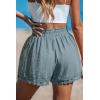 imageCUPSHE Women Swim Cover Up Shorts 100 Cotton Casual Beach Shorts with Side PocketsLight Blue