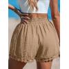imageCUPSHE Women Swim Cover Up Shorts 100 Cotton Casual Beach Shorts with Side PocketsLight Brown