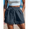imageCUPSHE Women Swim Cover Up Shorts 100 Cotton Casual Beach Shorts with Side PocketsNavy