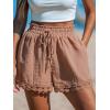 imageCUPSHE Women Swim Cover Up Shorts 100 Cotton Casual Beach Shorts with Side PocketsPink