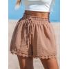 imageCUPSHE Women Swim Cover Up Shorts 100 Cotton Casual Beach Shorts with Side PocketsPink