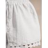 imageCUPSHE Women Swim Cover Up Shorts 100 Cotton Casual Beach Shorts with Side PocketsWhite