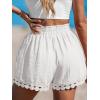 imageCUPSHE Women Swim Cover Up Shorts 100 Cotton Casual Beach Shorts with Side PocketsWhite