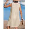 imageCUPSHE Women Swimsuit Cover Up Sleeveless Waffle Knit Summer Mini Beach Coverup DressApricot