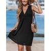 imageCUPSHE Women Swimsuit Cover Up Sleeveless Waffle Knit Summer Mini Beach Coverup DressBlack