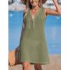 imageCUPSHE Women Swimsuit Cover Up Sleeveless Waffle Knit Summer Mini Beach Coverup DressGreen