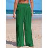 imageCUPSHE Women Swimsuit Cover Ups Pants High Waist Smokced Wide Leg Beach Vacation OutfitsEmerald Green