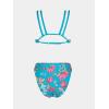 imageCUPSHE Womens Bikini Sets High Waisted Two Piece Bathing Suit V Neck Double Straps High Cut Cheeky Bottom Strappy BackAqua BlueFloral