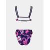 imageCUPSHE Womens Bikini Sets High Waisted Two Piece Bathing Suit V Neck Double Straps High Cut Cheeky Bottom Strappy BackBlackPurpleFloral