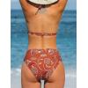 imageCUPSHE Womens Bikini Sets Two Piece Swimsuit Mid Rise Halter Triangle Tops V Neck Scalloped CrochetRed Floral