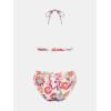 imageCUPSHE Womens Bikini Sets Two Piece Swimsuit Mid Rise Halter Triangle Tops V Neck Scalloped CrochetWhiteRed Floral