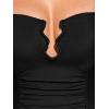 imageCUPSHE Womens One Piece Bathing Suit Ruched Swimsuit Square Neck Crisscross Back Self Tie W WireBlack