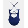 imageCUPSHE Womens One Piece Bathing Suit Ruched Swimsuit Square Neck Crisscross Back Self Tie W WireRoyal Blue