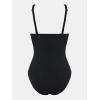 imageCUPSHE Womens One Piece Swimsuit Bathing Suit Tummy Control Plunging Neck Wrapped Ruched Mesh Adjustable StrapsBlack
