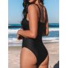 imageCUPSHE Womens One Piece Swimsuit Bathing Suit Tummy Control Plunging Neck Wrapped Ruched Mesh Adjustable StrapsBlack