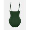 imageCUPSHE Womens One Piece Swimsuit Bathing Suit Tummy Control Plunging Neck Wrapped Ruched Mesh Adjustable StrapsDark Olive Green