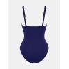 imageCUPSHE Womens One Piece Swimsuit Bathing Suit Tummy Control Plunging Neck Wrapped Ruched Mesh Adjustable StrapsRoyal Blue