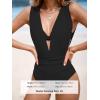 imageCUPSHE Womens One Piece Swimsuit Halter Plunging Neck Bathing Suit Wide Straps Underwire Ruched Back HookBlack