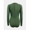 imageCUPSHE Womens One Piece Swimsuit UPF 50 UV Protection Rash Guard Long Sleeve Mesh Panel Front Mock Neck Zippered BackGreen