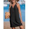 imageCUPSHE Womens Swimsuit Coverup Sleeveless Hollow Out Swimwear Cover Ups Eyelet Beach Tank DressBlack