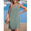imageCUPSHE Womens Swimsuit Coverup Sleeveless Hollow Out Swimwear Cover Ups Eyelet Beach Tank DressGreen