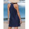 imageCUPSHE Womens Swimsuit Coverup Sleeveless Hollow Out Swimwear Cover Ups Eyelet Beach Tank DressNavy