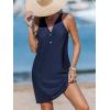 imageCUPSHE Womens Swimsuit Coverup Sleeveless Hollow Out Swimwear Cover Ups Eyelet Beach Tank DressNavy