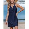 imageCUPSHE Womens Swimsuit Coverup Sleeveless Hollow Out Swimwear Cover Ups Eyelet Beach Tank DressNavy