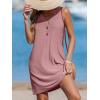 imageCUPSHE Womens Swimsuit Coverup Sleeveless Hollow Out Swimwear Cover Ups Eyelet Beach Tank DressPink