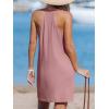 imageCUPSHE Womens Swimsuit Coverup Sleeveless Hollow Out Swimwear Cover Ups Eyelet Beach Tank DressPink