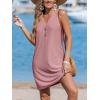 imageCUPSHE Womens Swimsuit Coverup Sleeveless Hollow Out Swimwear Cover Ups Eyelet Beach Tank DressPink